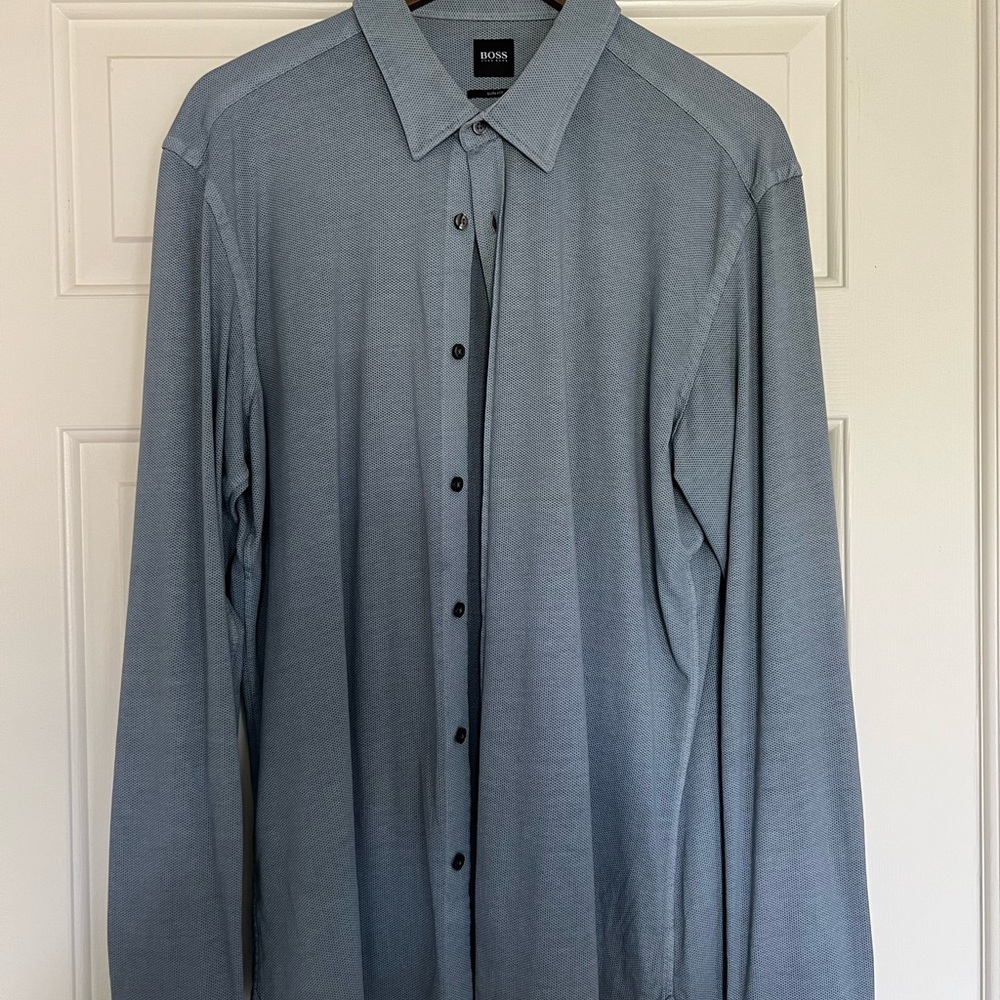 Hugo Boss Blue Dress Shirt Classic Fit